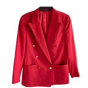 Burberry Authenticated Red Double Breasted Jacket